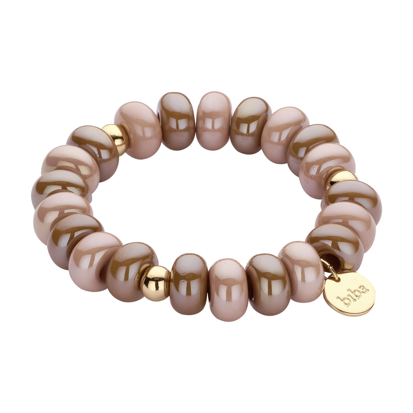 Biba armband met resin kralen Bruin - Karla's