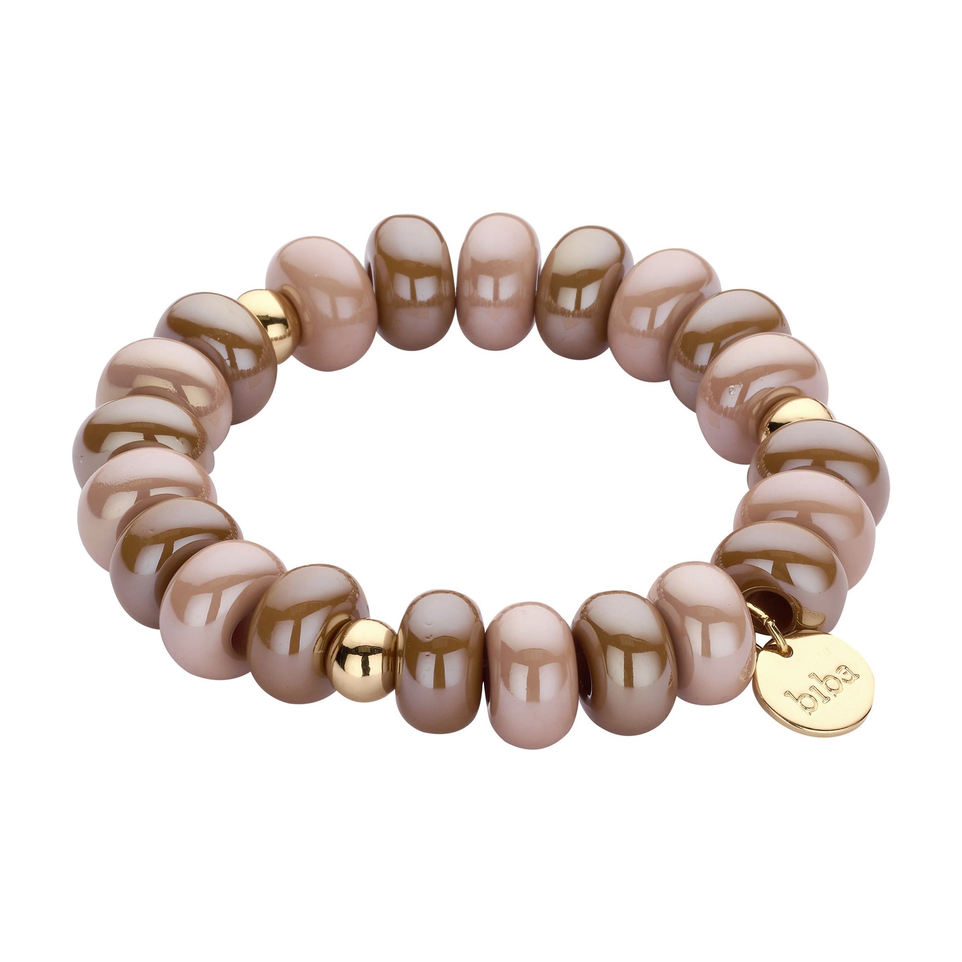 Biba armband met resin kralen Bruin - Karla's