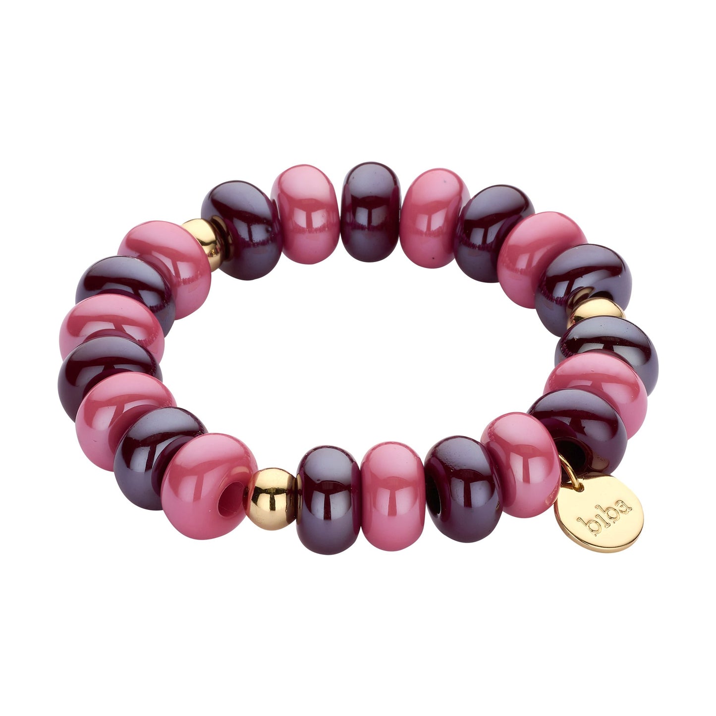 Biba armband met resin kralen Roze - Karla's