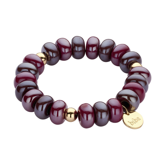 Biba armband met resin kralen Paars - Karla's