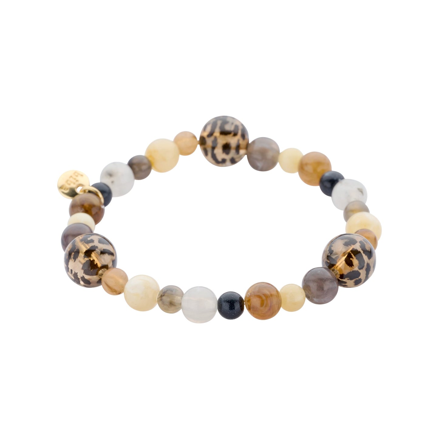 Biba winterarmband met resin kralen Bruin - Karla's