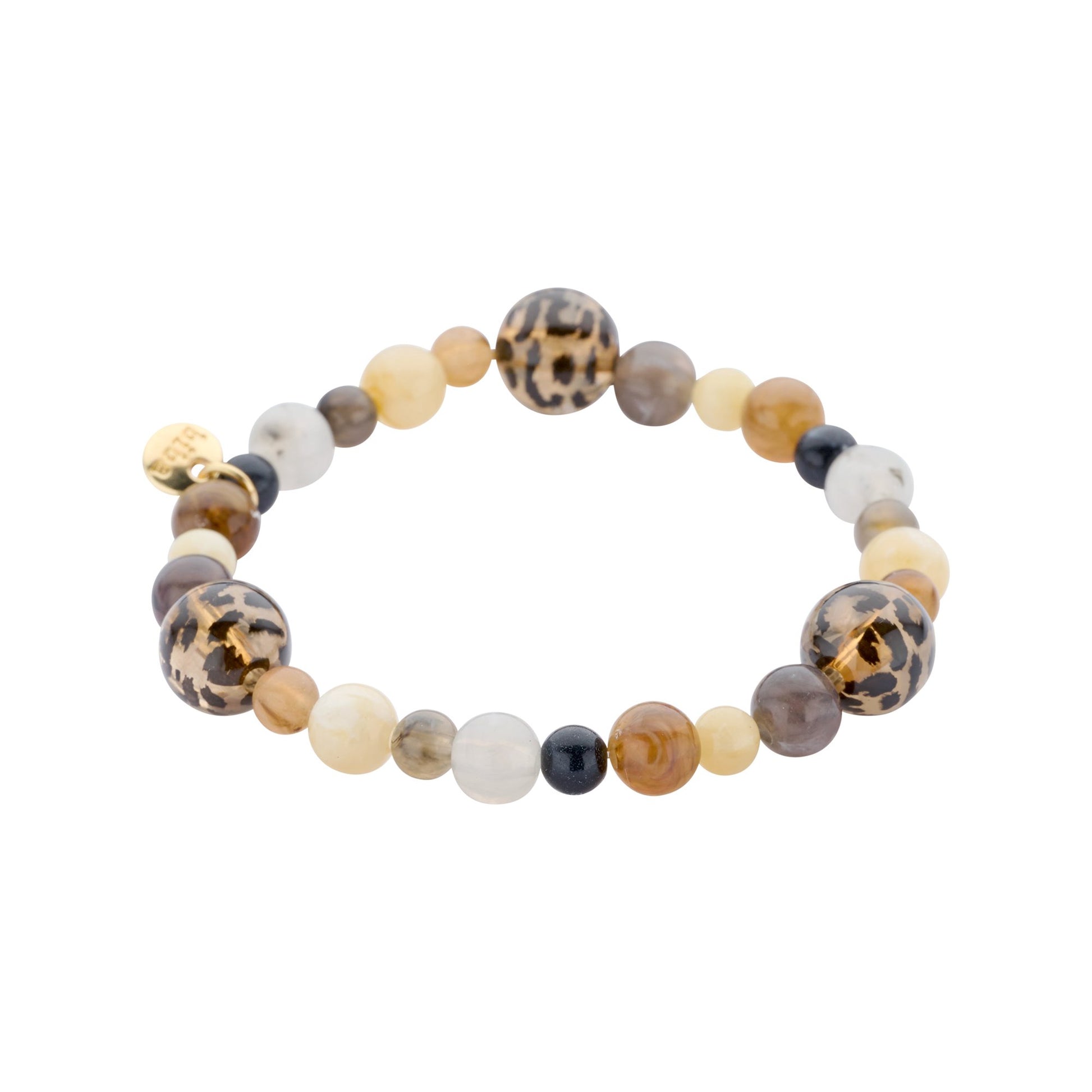 Biba winterarmband met resin kralen Bruin - Karla's