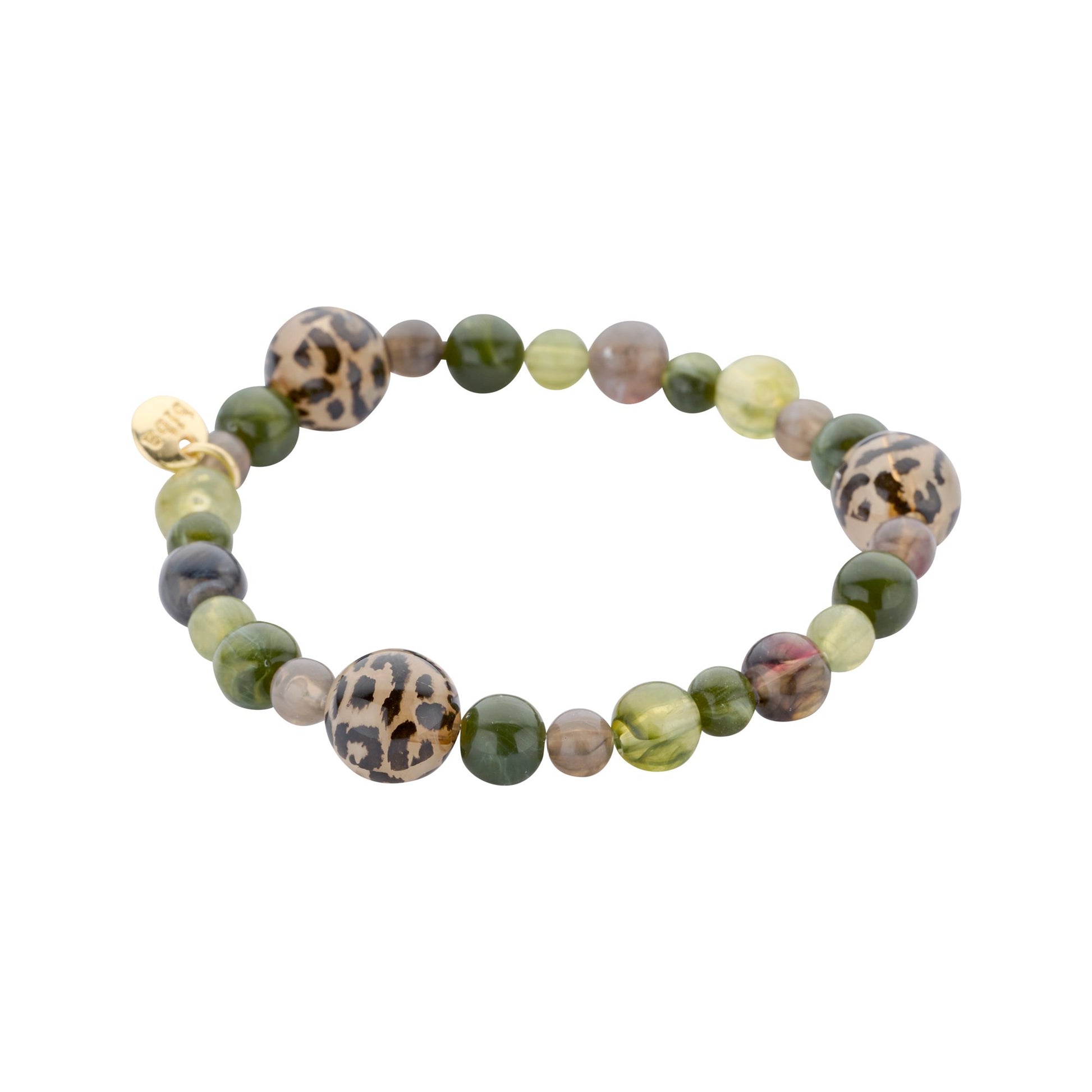 Biba winterarmband met resin kralen Groen - Karla's
