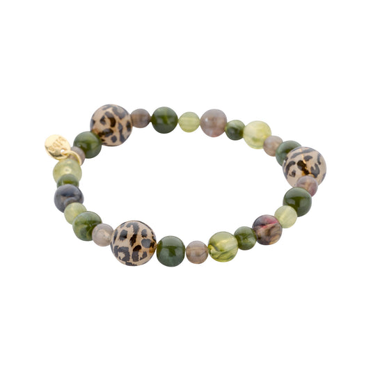 Biba winterarmband met resin kralen Groen - Karla's