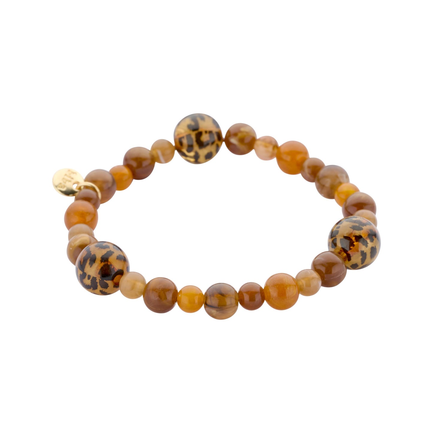 Biba winterarmband met resin kralen Bruin - Karla's