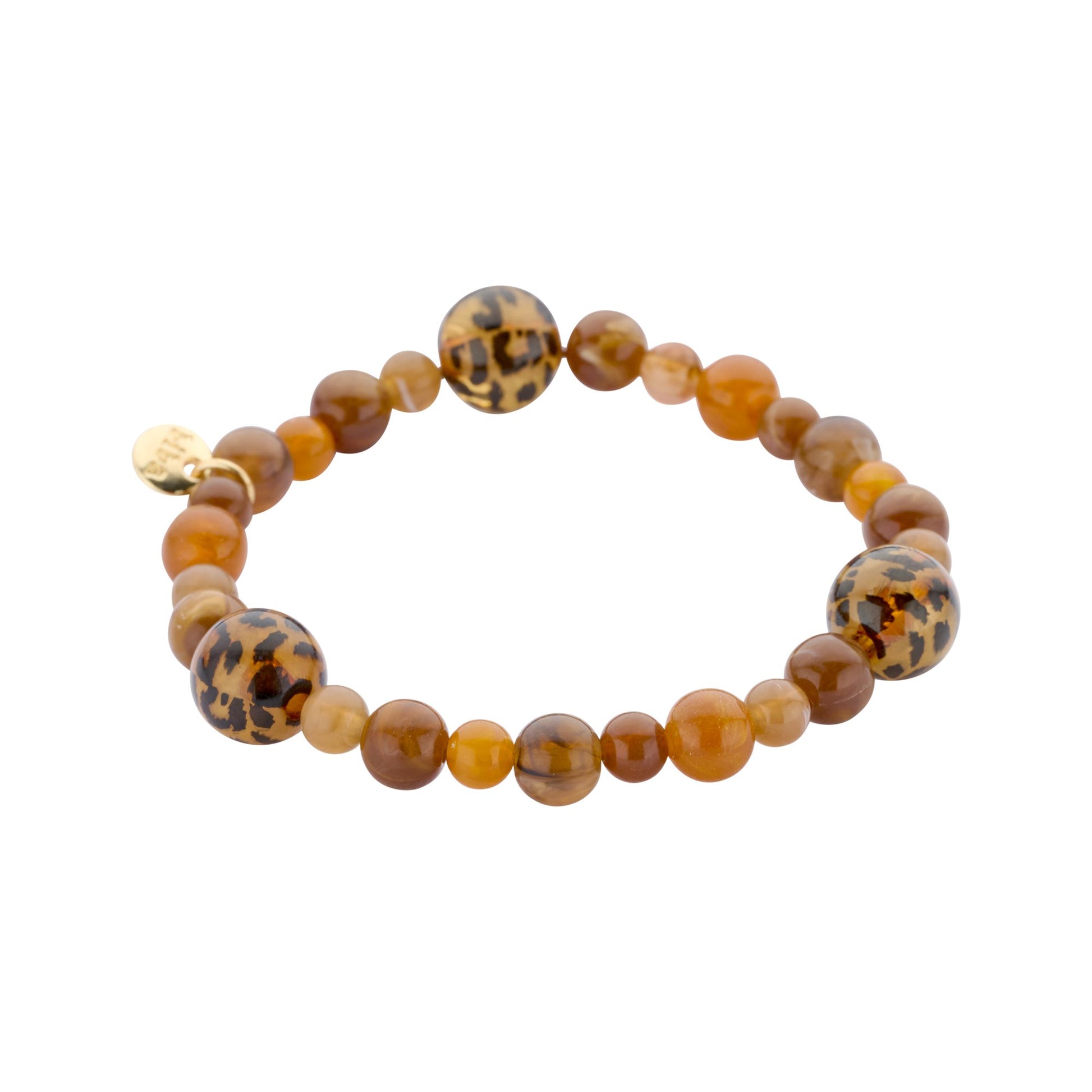 Biba winterarmband met resin kralen Bruin - Karla's