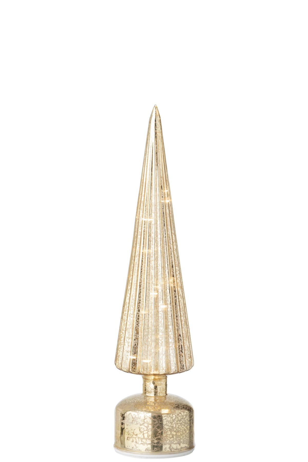 J-Line Glazen boom met draaiende LED-verlichting goud – large