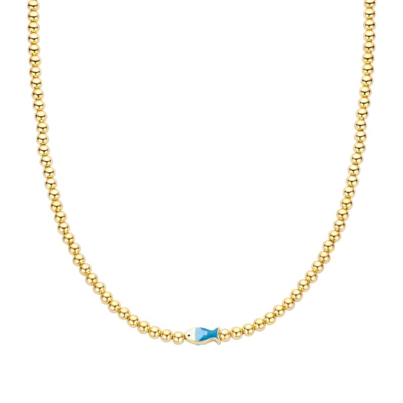 Biba Ketting Golden Fish Blauw