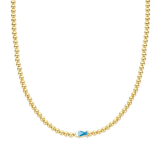 Biba Ketting Golden Fish Blauw