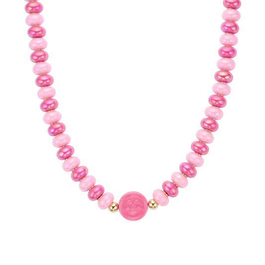 Biba Ketting Donut Roze Smiley