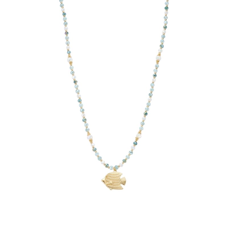 Biba Ketting 80 Cm Crystal Aqua Vis