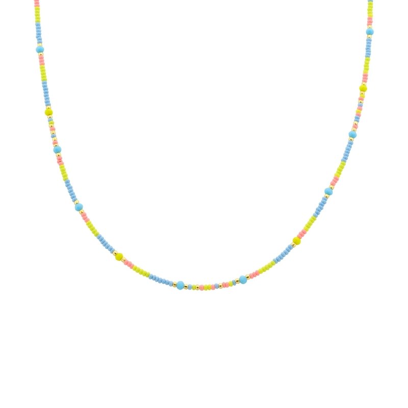 biba ketting fiesta drop  geel roze blauw