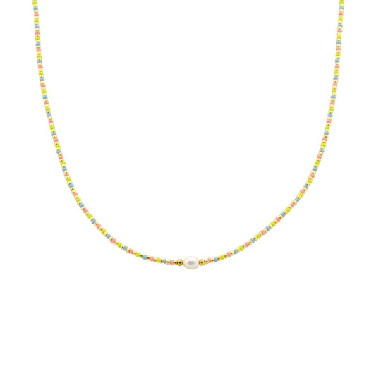biba ketting fiesta parel geel blauw roze