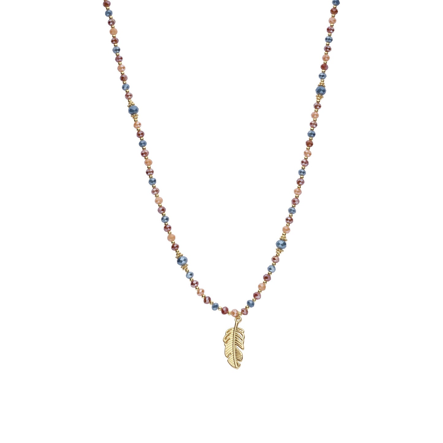 Biba lange halsketting met kristallen Blauw - Karla's
