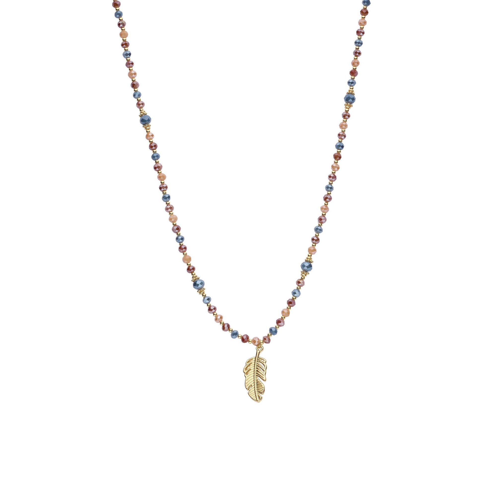 Biba lange halsketting met kristallen Blauw - Karla's