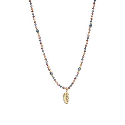 Biba lange halsketting met kristallen Blauw - Karla's