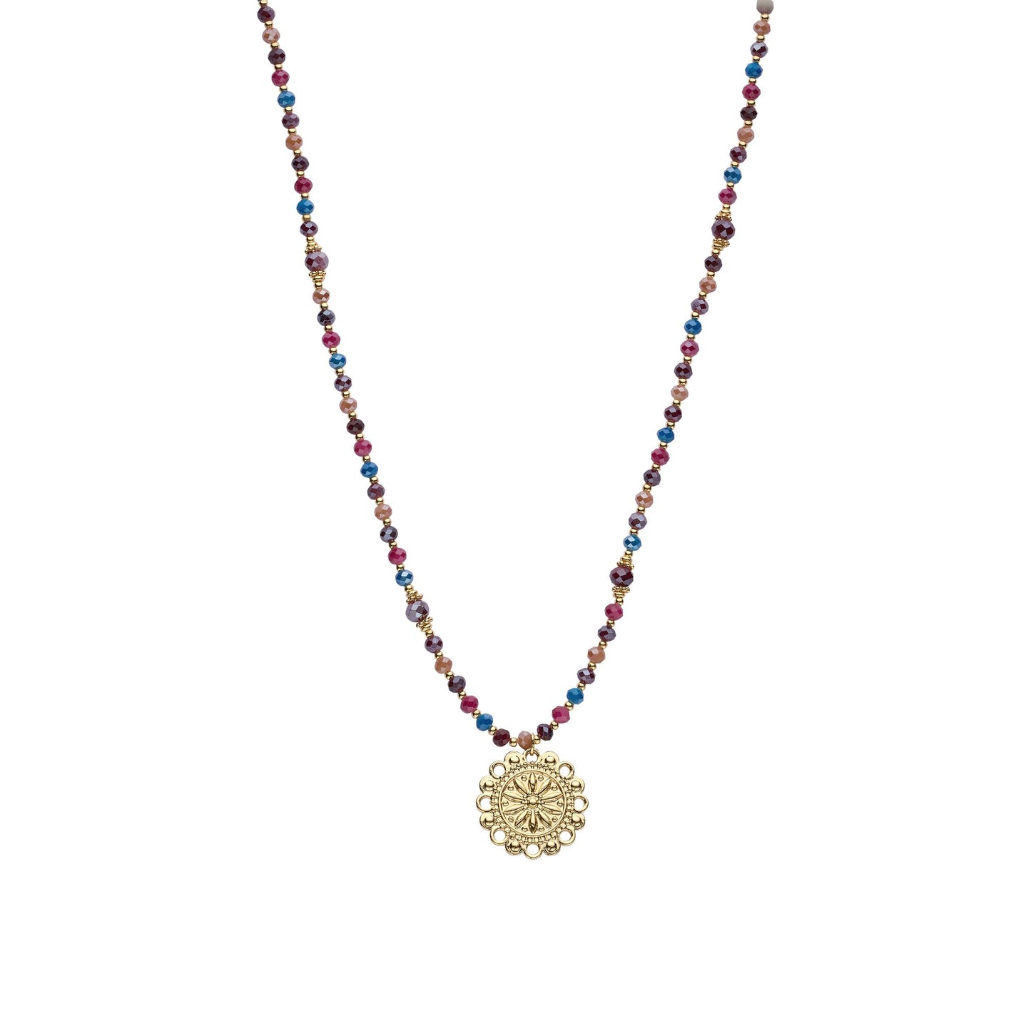 Biba lange halsketting met kristallen Multicolor - Karla's