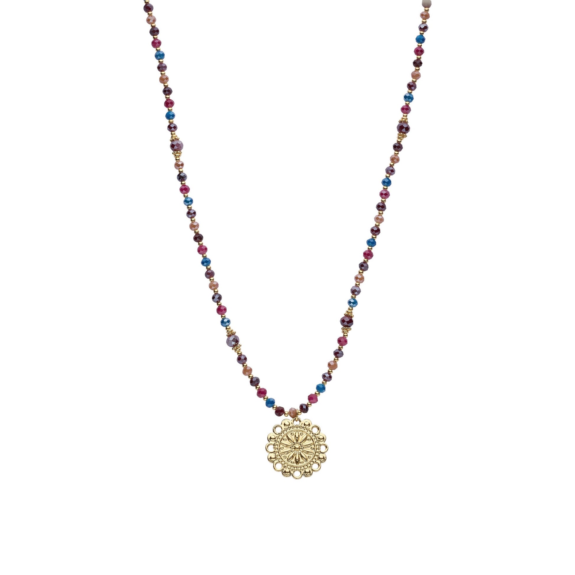 Biba lange halsketting met kristallen Multicolor - Karla's