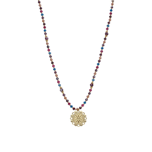 Biba lange halsketting met kristallen Multicolor - Karla's