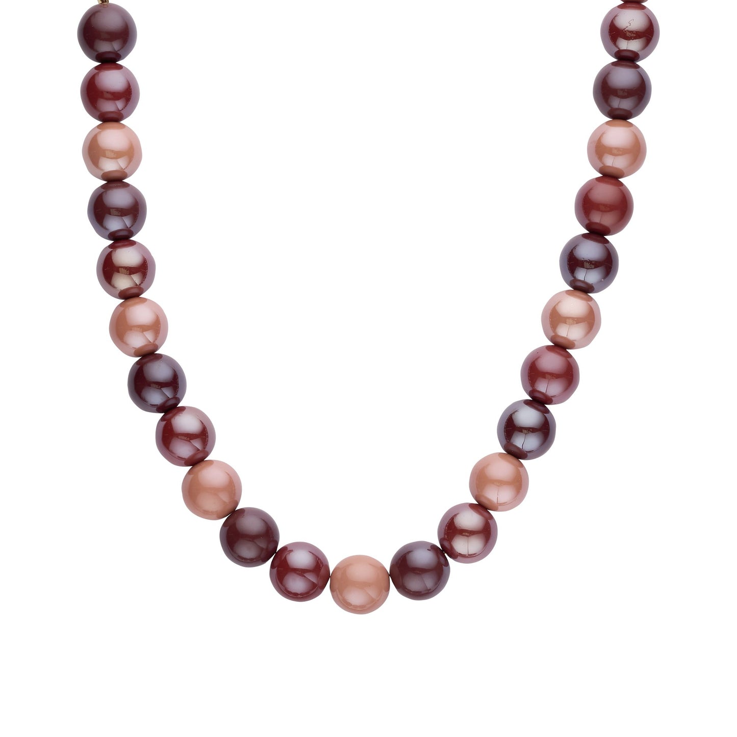 Biba halsketting met grote resin kralen Bruin - Karla's