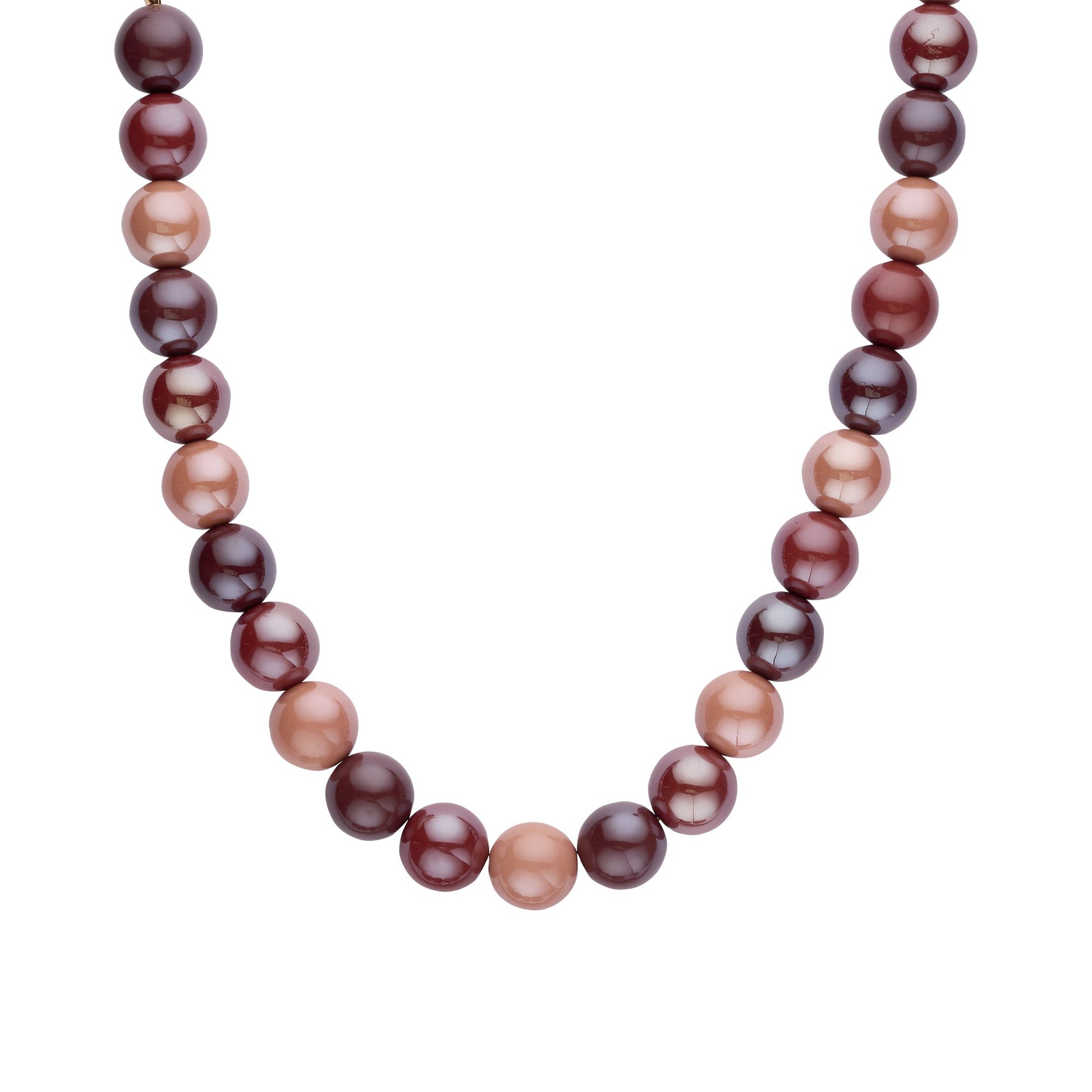 Biba halsketting met grote resin kralen Bruin - Karla's
