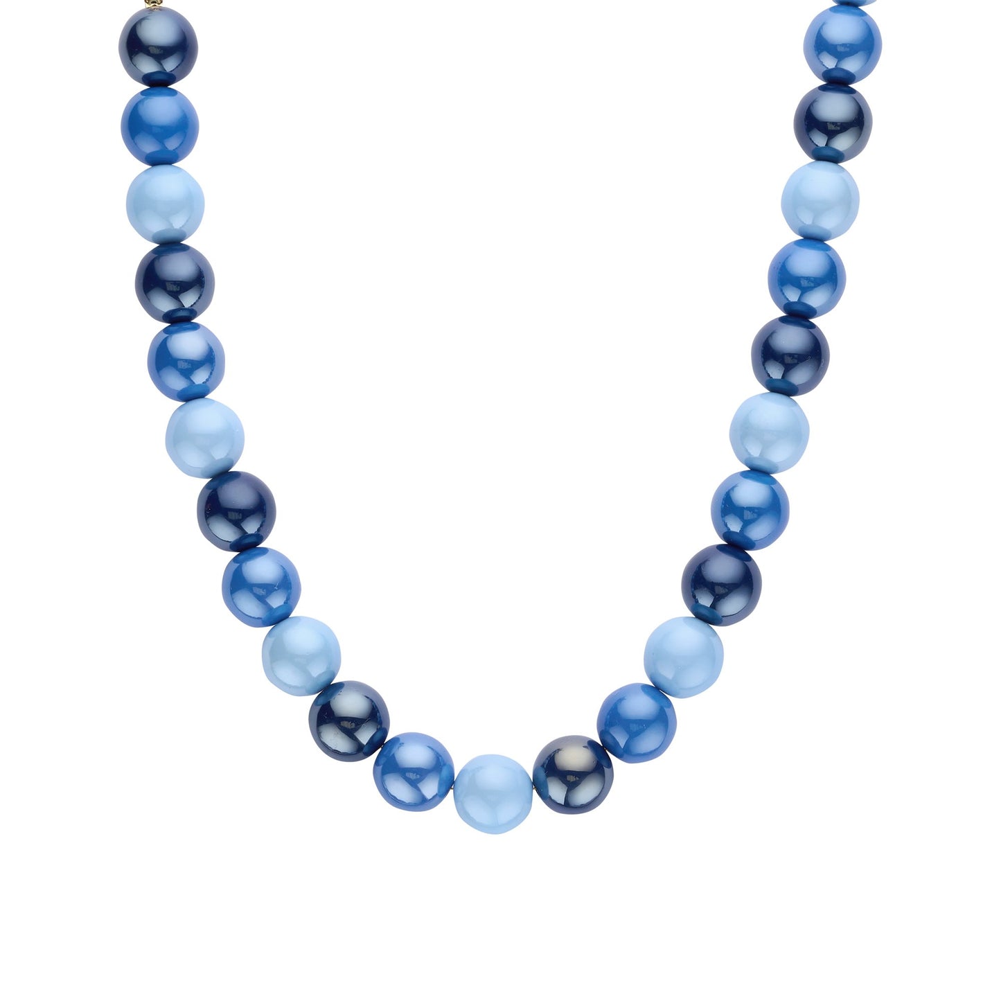 Biba halsketting met grote resin kralen Blauw - Karla's