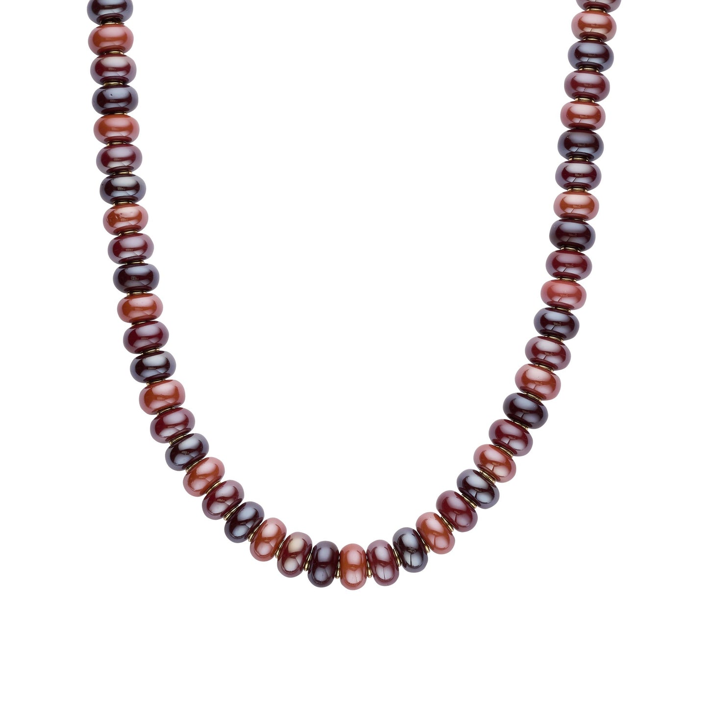 Biba halsketting met resin kralen Bruin - Karla's