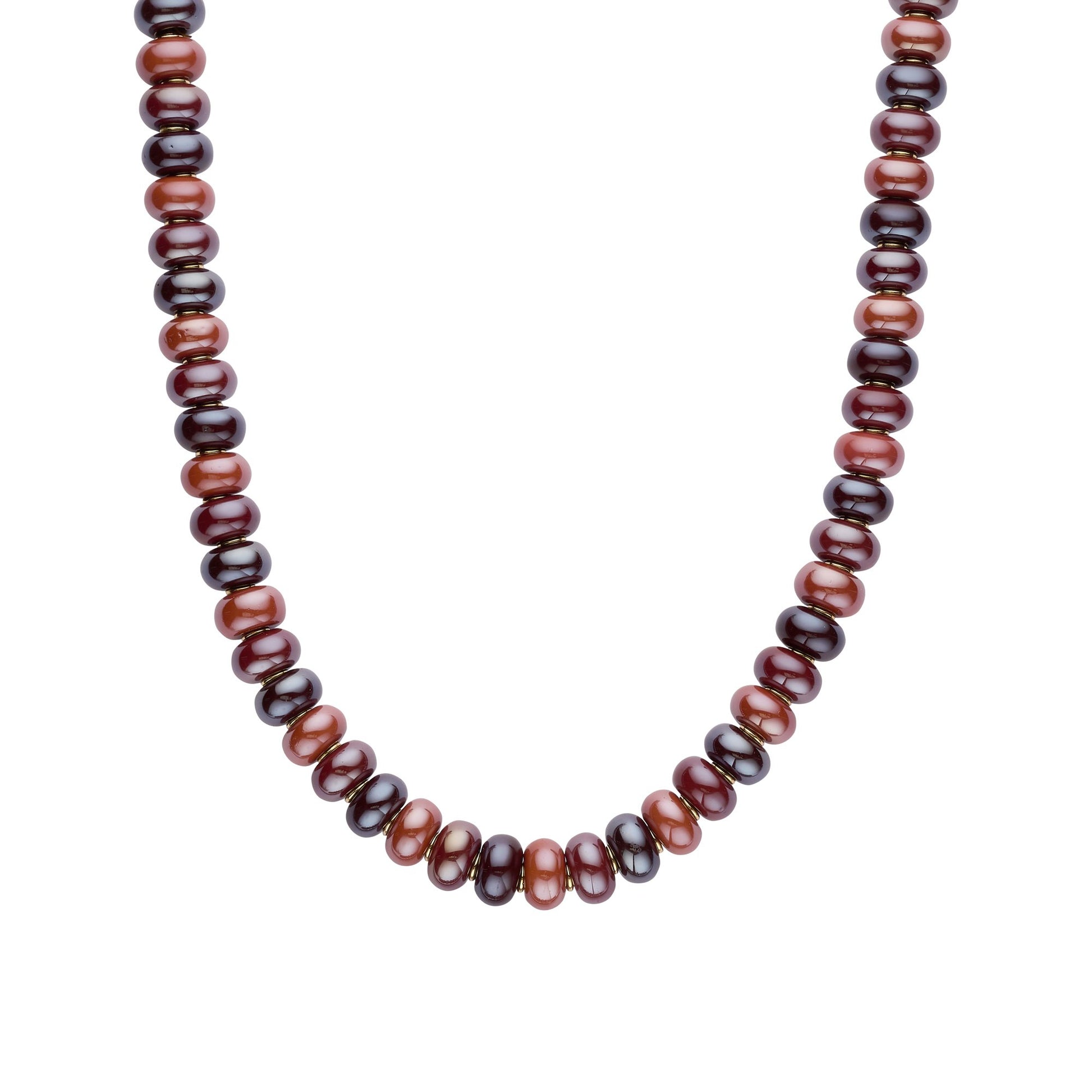 Biba halsketting met resin kralen Bruin - Karla's