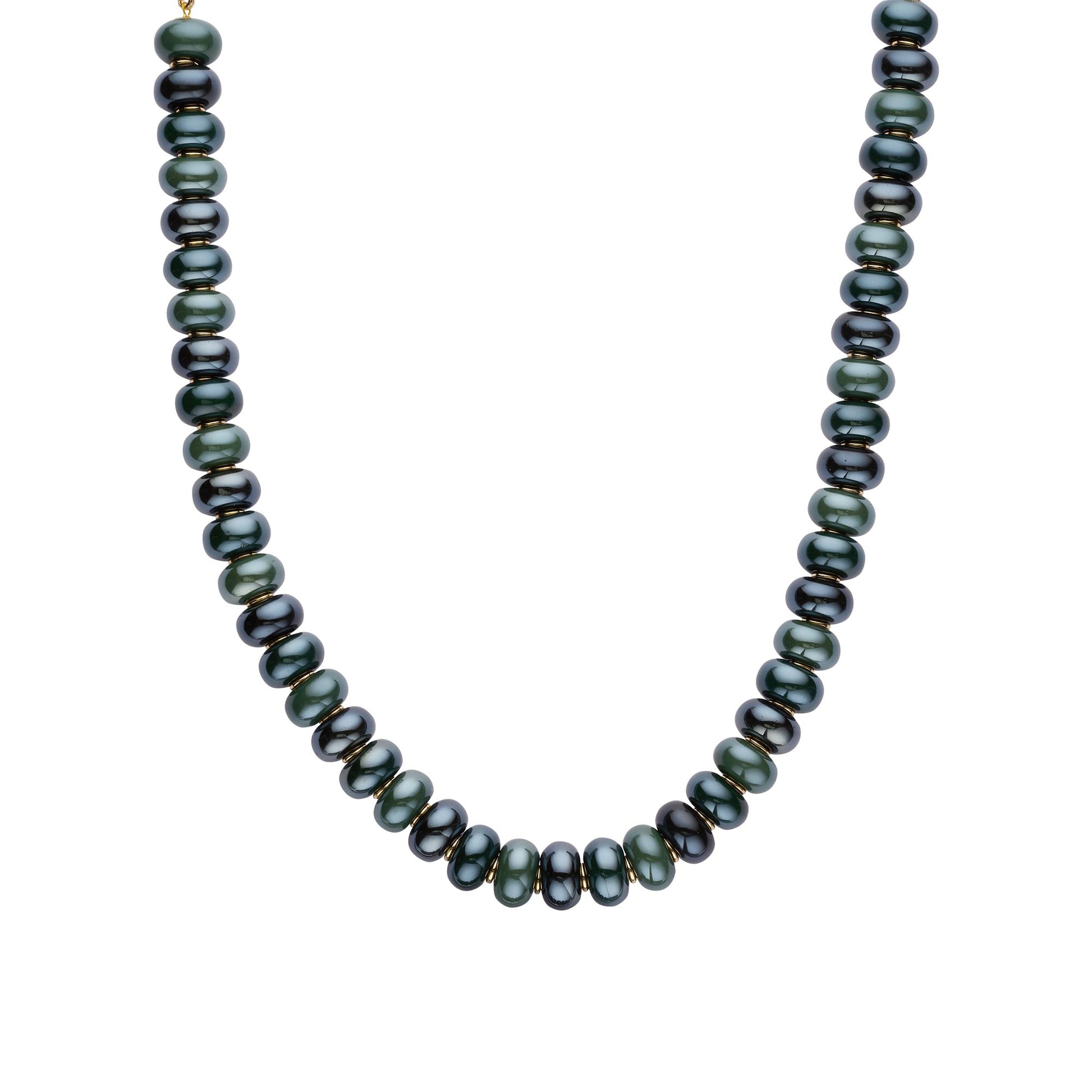 Biba halsketting met resin kralen Groen - Karla's