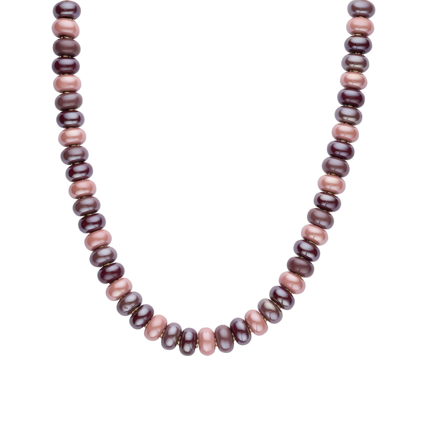 Biba halsketting met resin kralen Bruin - Karla's