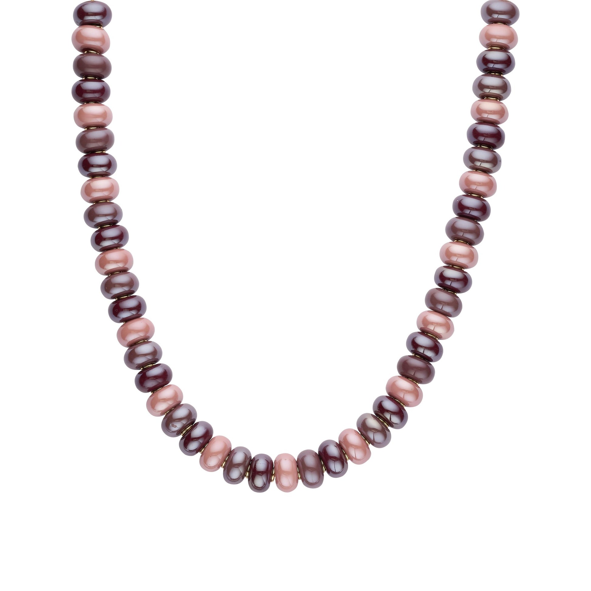 Biba halsketting met resin kralen Bruin - Karla's