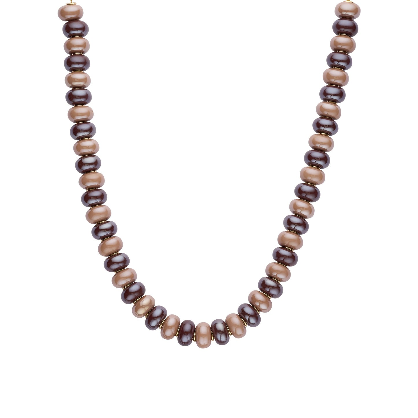 Biba halsketting met resin kralen Bruin - Karla's