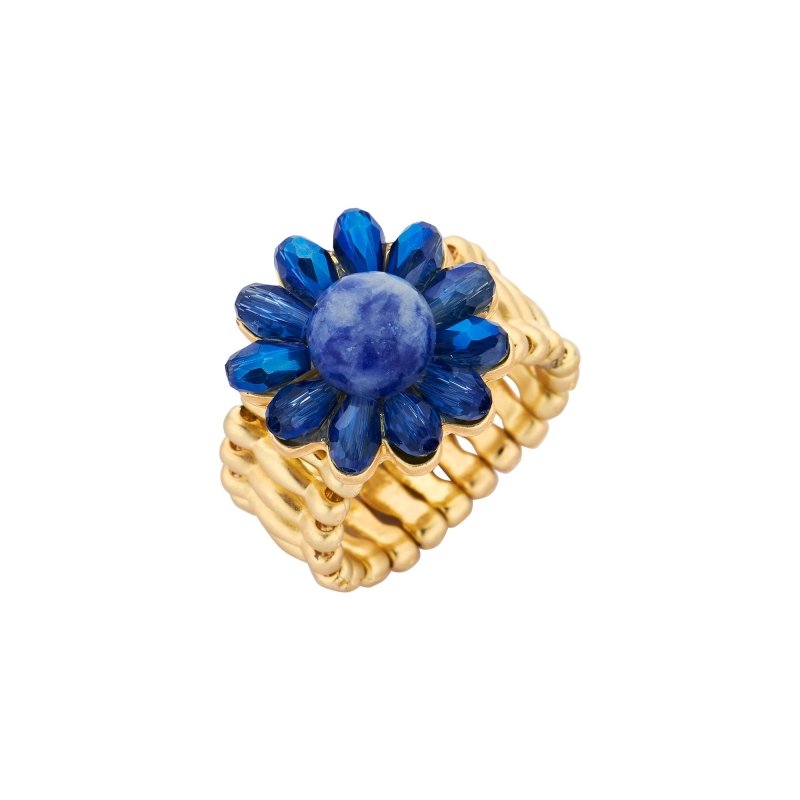 ring flower blauw