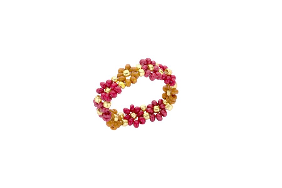 Biba Ring- elastiek - Rood/Multicolor