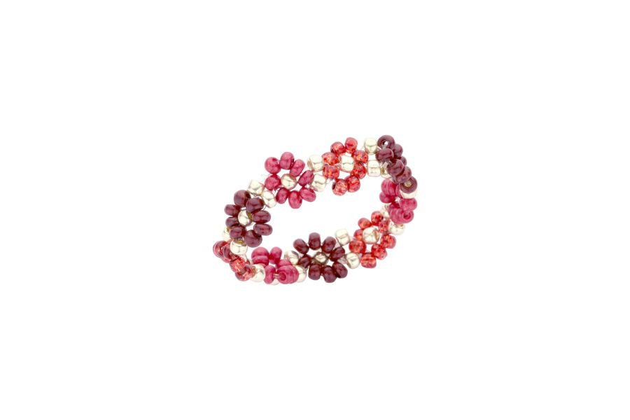 Biba Ring- elastiek - Rood/Multicolor zilver