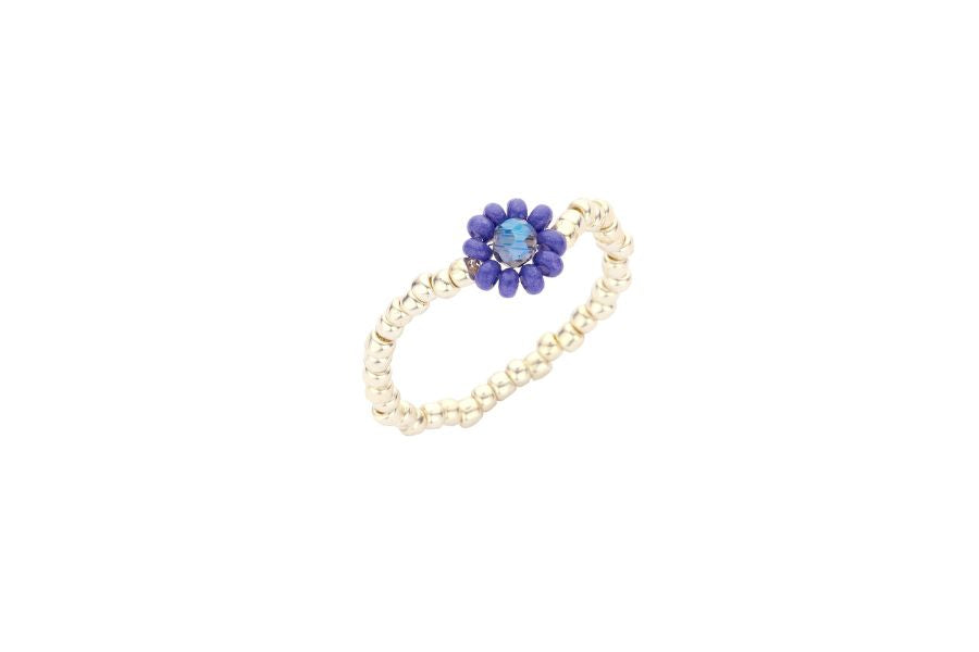 Biba Ring elastiek - Blauw/Zilver - biba