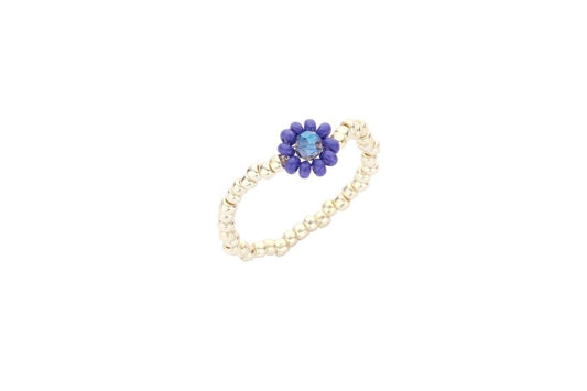 Biba Ring elastiek - Blauw/Zilver - biba