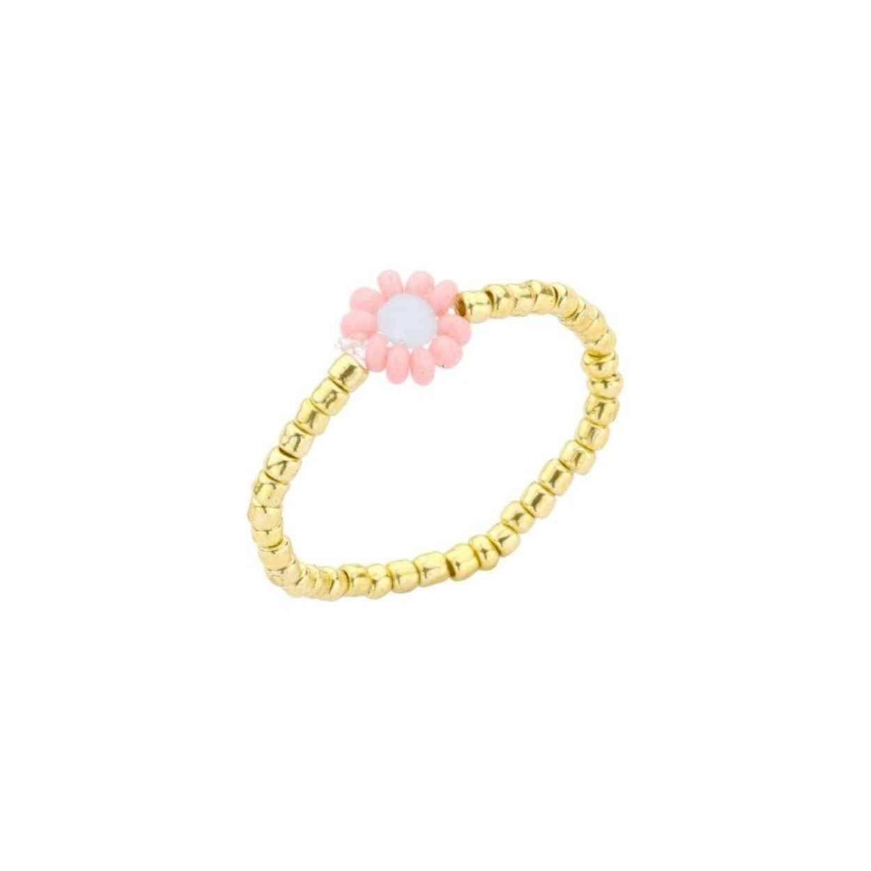 Biba ring -Roze/lichtblauw