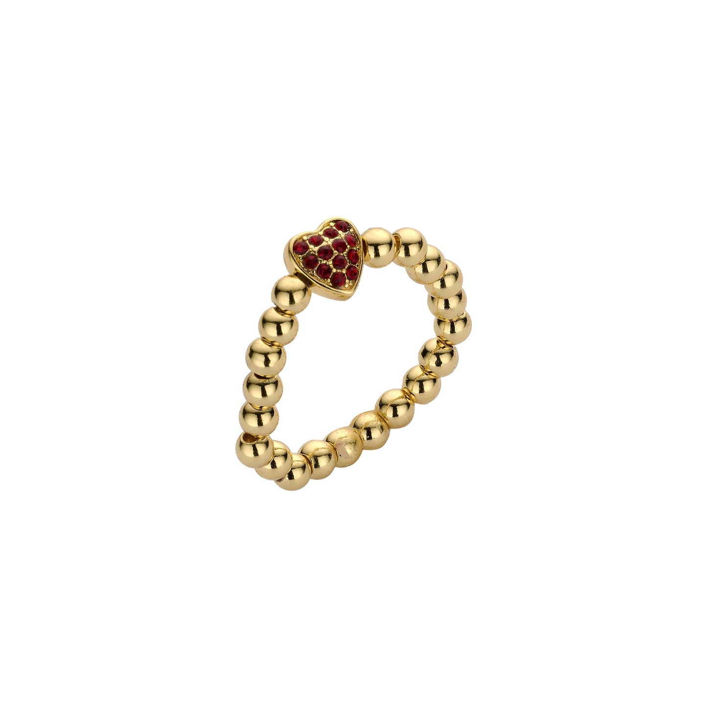 Biba elastische armband met glaskralen Rood - Karla's