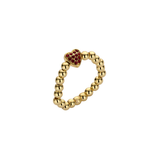 Biba elastische armband met glaskralen Rood - Karla's