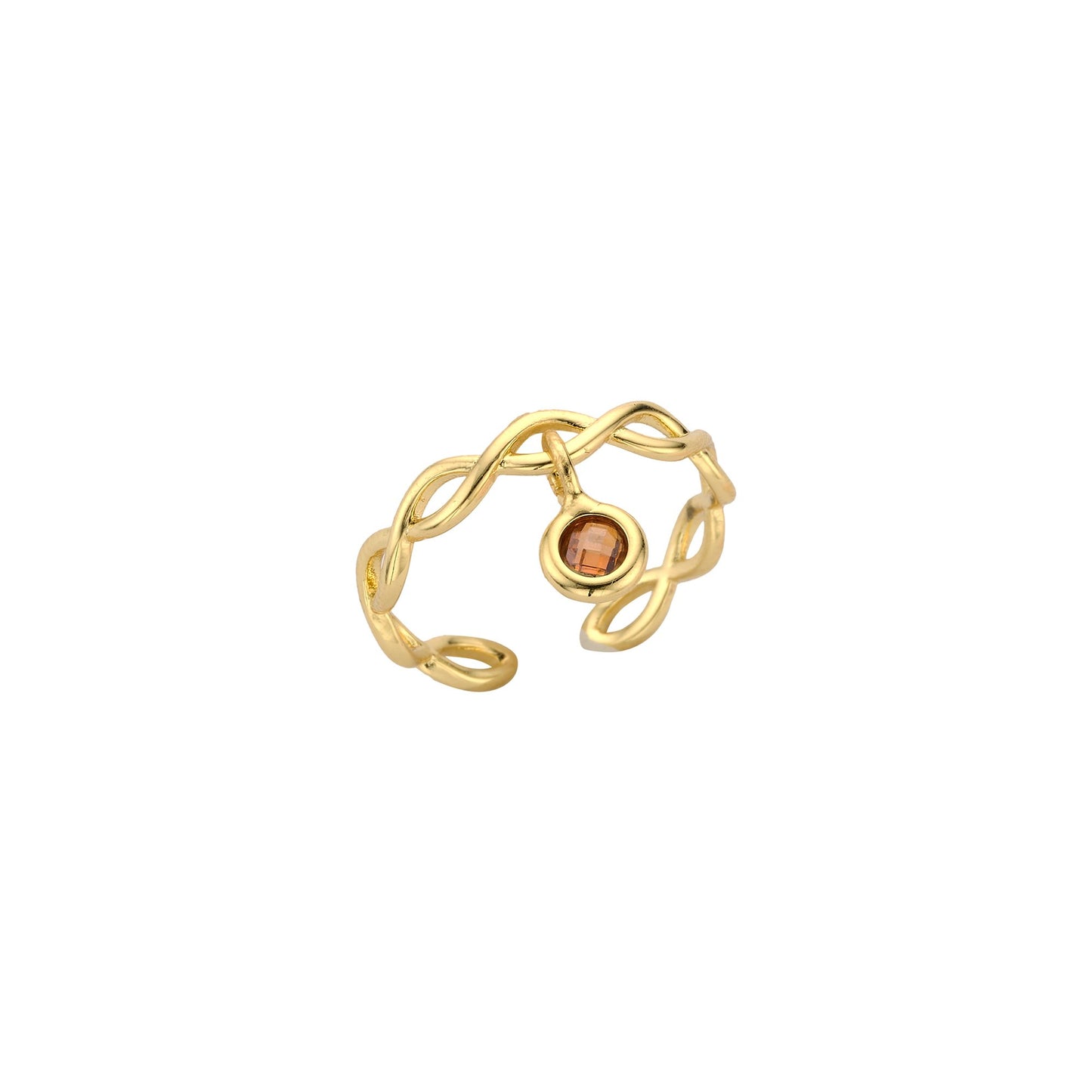 Biba verstelbare ring Bruin - Karla's