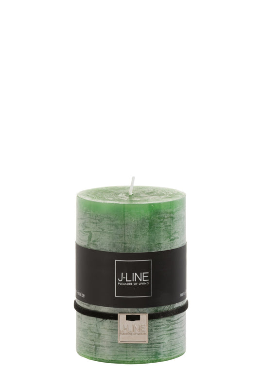 J-Line Cilinderkaars lichtgroen – 7 × 10 cm