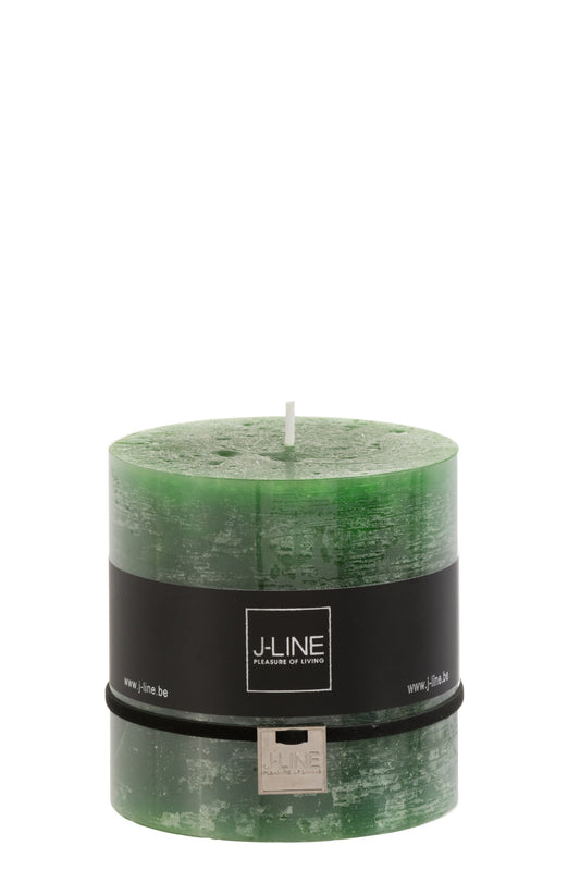J-Line Cilinderkaars lichtgroen – 10 × 10 cm