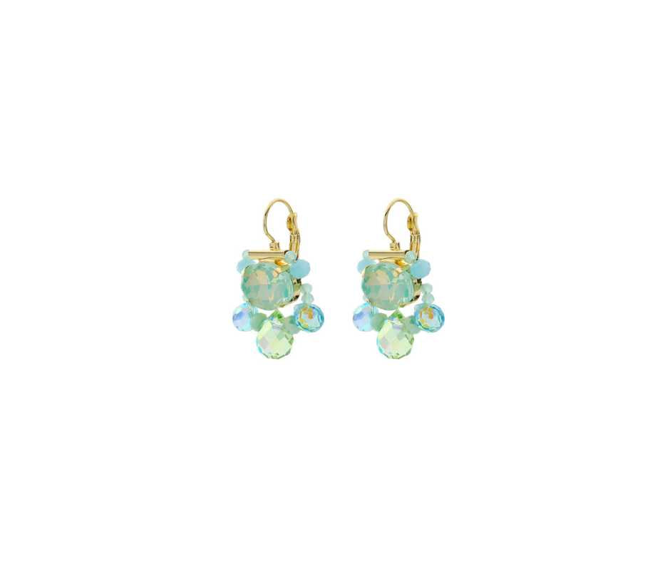 Biba Oorbel biba Groen- Crystal en Glas