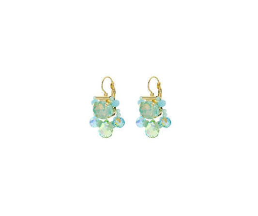 Biba Oorbel biba Groen- Crystal en Glas