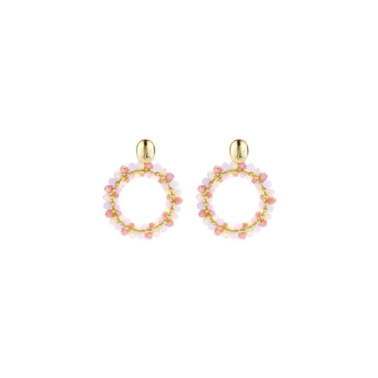 Biba oorbellen rond - Roze mix