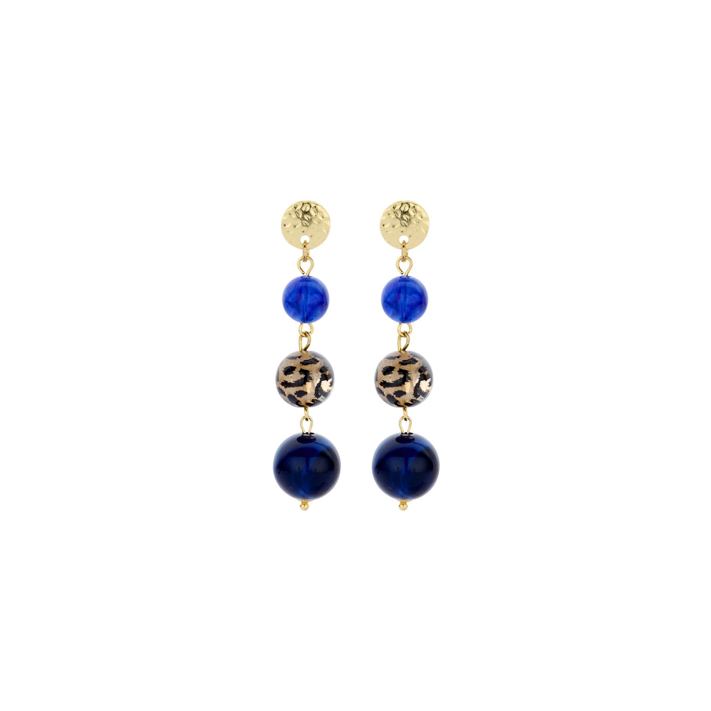 Biba oorhangers met resin Blauw - Karla's