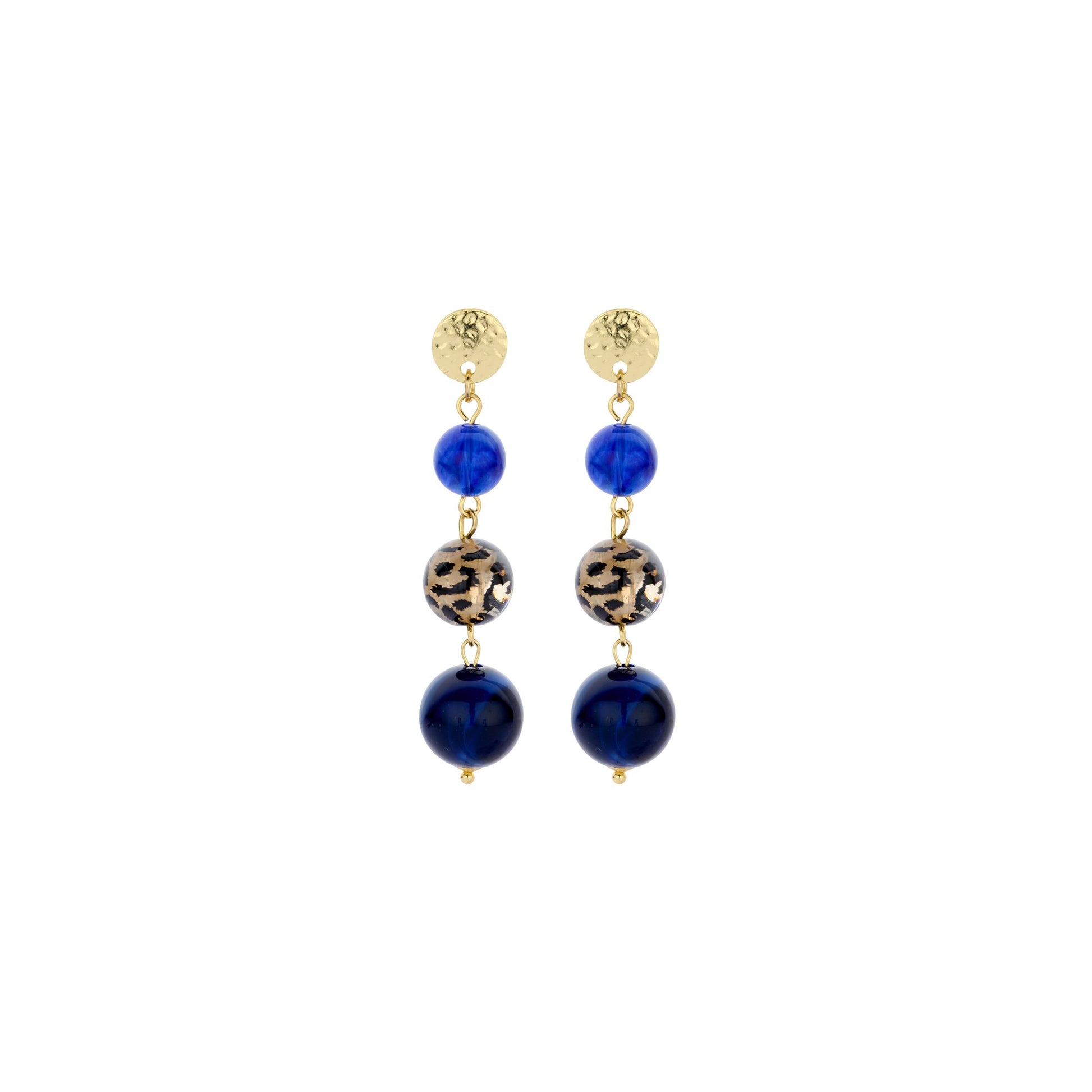 Biba oorhangers met resin Blauw - Karla's