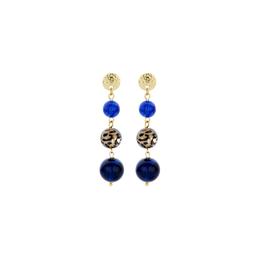 Biba oorhangers met resin Blauw - Karla's