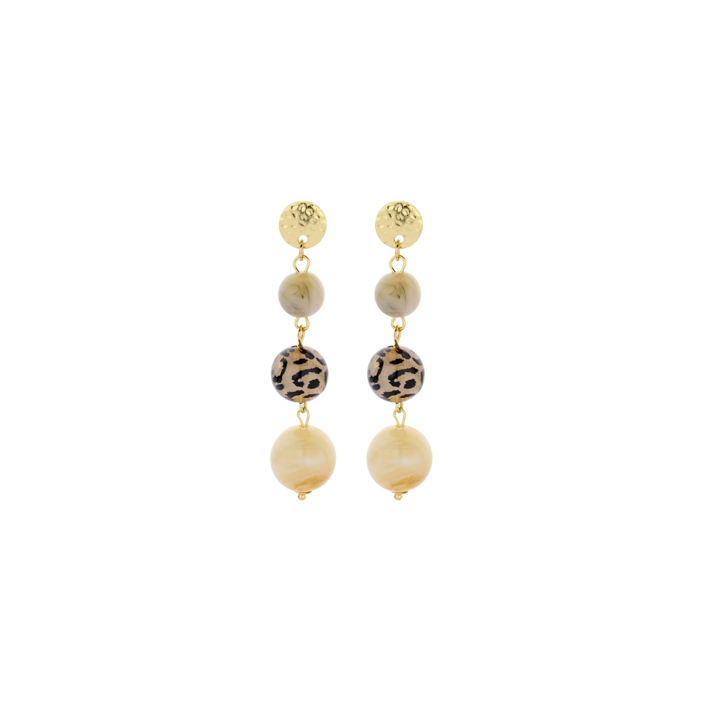 Biba oorhangers met resin Beige - Karla's
